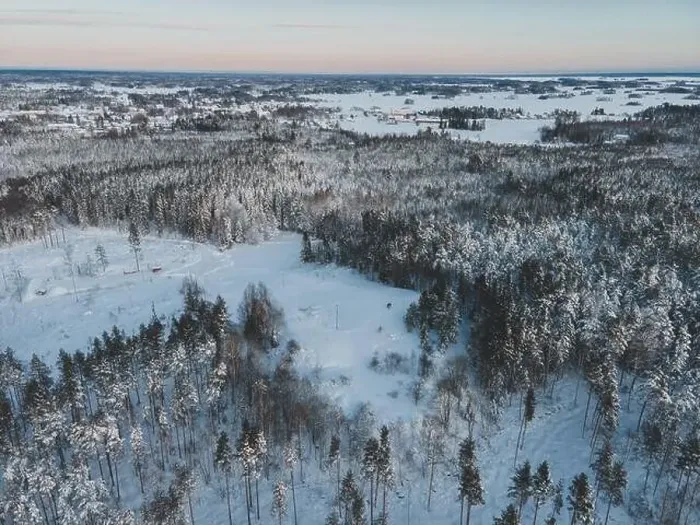 Framed Print : Winter Snow Landscape in Sweden by Drone Framed Print : Winter Snow Landscape in Sweden by Drone