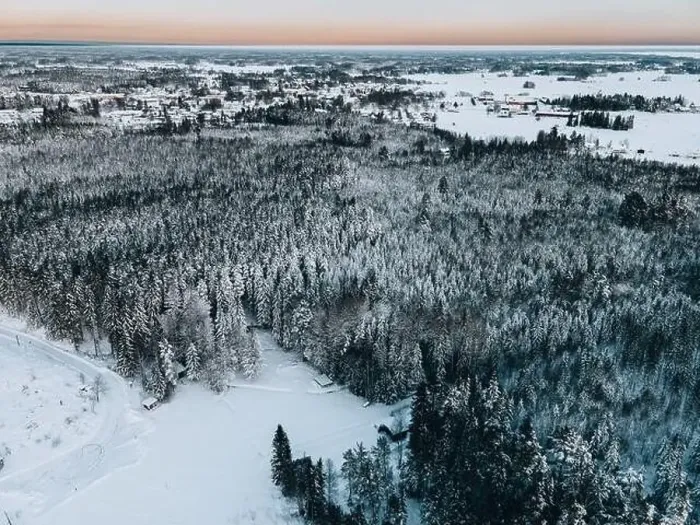 Framed Print : Winter Snow Landscape in Sweden by Drone Framed Print : Winter Snow Landscape in Sweden by Drone