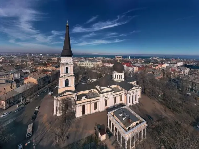 Framed Print : Winter urban panorama the city center with Orthodox Cathedral in Odessa, Ukraine. Drone footage, sun day Framed Print : Winter urban panorama the city center with Orthodox Cathedral in Odessa, Ukraine. Drone footage, sun day