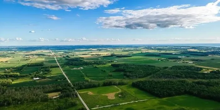 Framed Print : Wisconsin farmlands and roads with Lake Winnebago shore in the far distance Framed Print : Wisconsin farmlands and roads with Lake Winnebago shore in the far distance