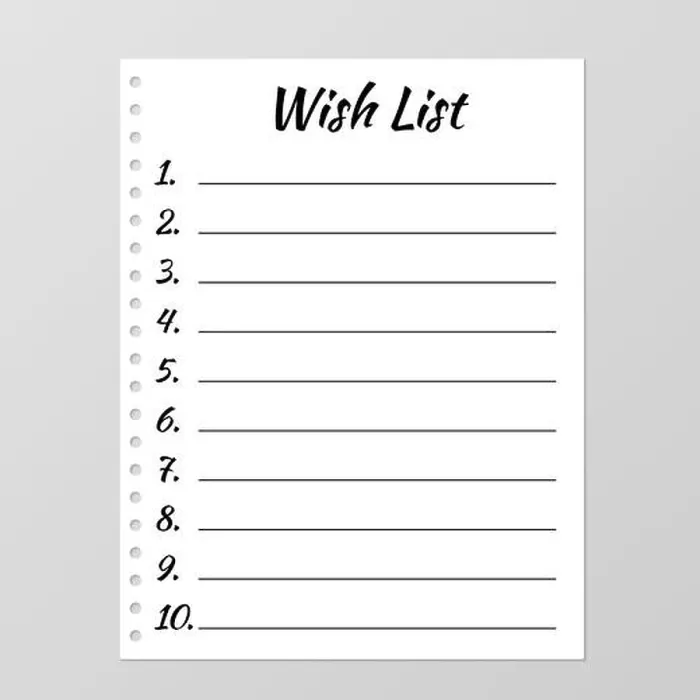 Framed Print : Wish list template. Planner page Framed Print : Wish list template. Planner page