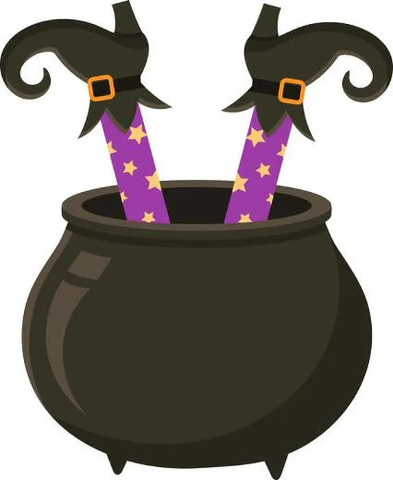 Framed Print : Witch legs adorned with purple stockings and sparkling gold stars are playfully upside down inside a black cauldron Framed Print : Witch legs adorned with purple stockings and sparkling gold stars are playfully upside down inside a black cauldron