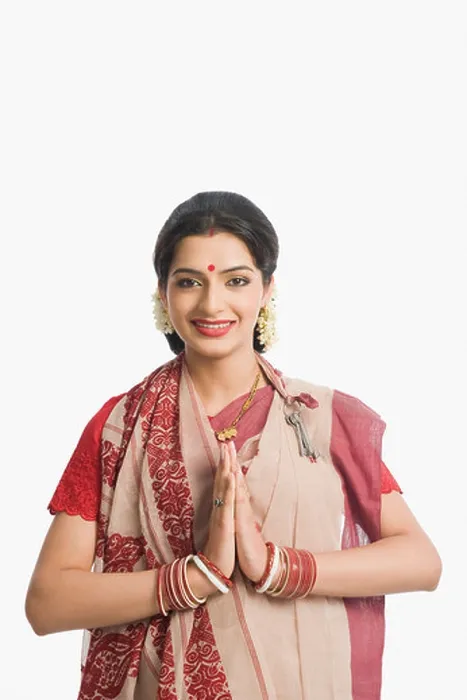 Framed Print : Woman greeting at Durga Puja Framed Print : Woman greeting at Durga Puja