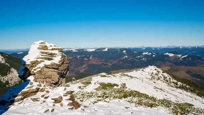 Framed Print : Wonderful landscapes covered with the first snow with large rocky ledges of the Carpathian Mountains Framed Print : Wonderful landscapes covered with the first snow with large rocky ledges of the Carpathian Mountains