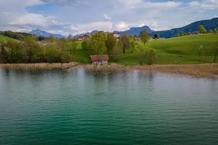 Framed Print : Wonderful places for recreation at the Irrsee in Austria
