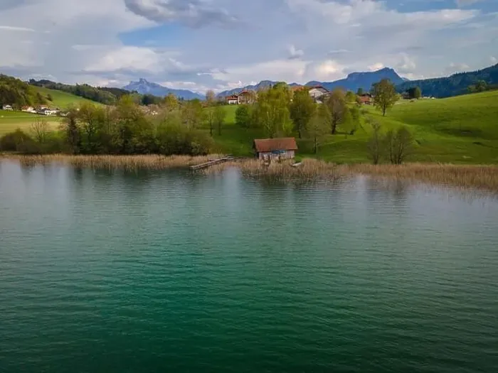 Framed Print : Wonderful places for recreation at the Irrsee in Austria