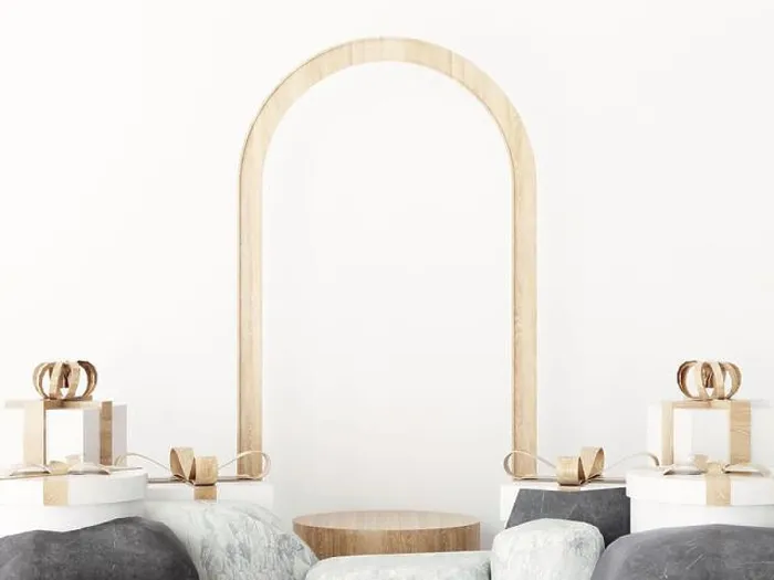 Framed Print : wood display podium mockup nature concept Framed Print : wood display podium mockup nature concept