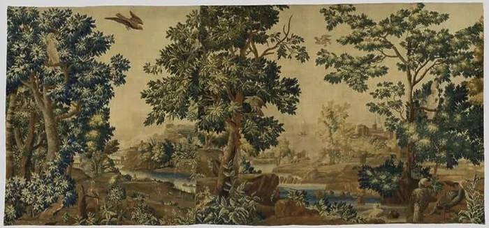 Framed Print : Wooded landscape with birds and glimpses of a river landscape Wooded landscape (series title) Framed Print : Wooded landscape with birds and glimpses of a river landscape Wooded landscape (series title)
