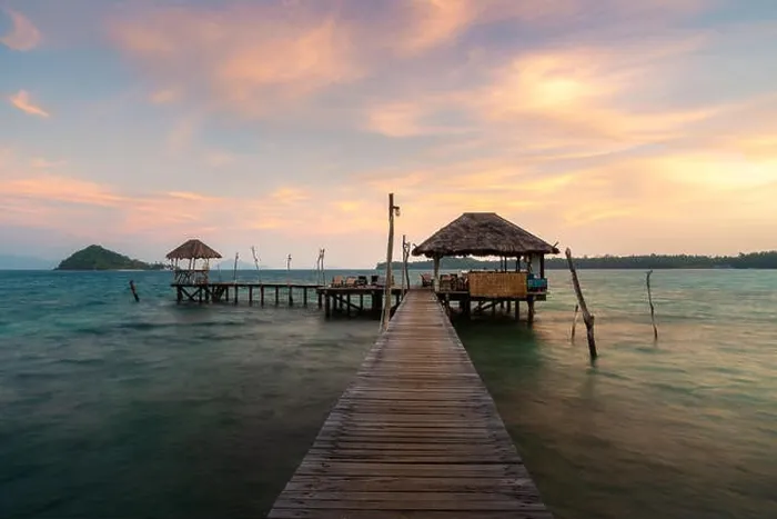 Framed Print : Wooden bar in sea and hut with dramatic sunset sky in Koh Mak at Trat, Thailand. Summer, Travel, Vacation and Holiday concept Framed Print : Wooden bar in sea and hut with dramatic sunset sky in Koh Mak at Trat, Thailand. Summer, Travel, Vacation and Holiday concept