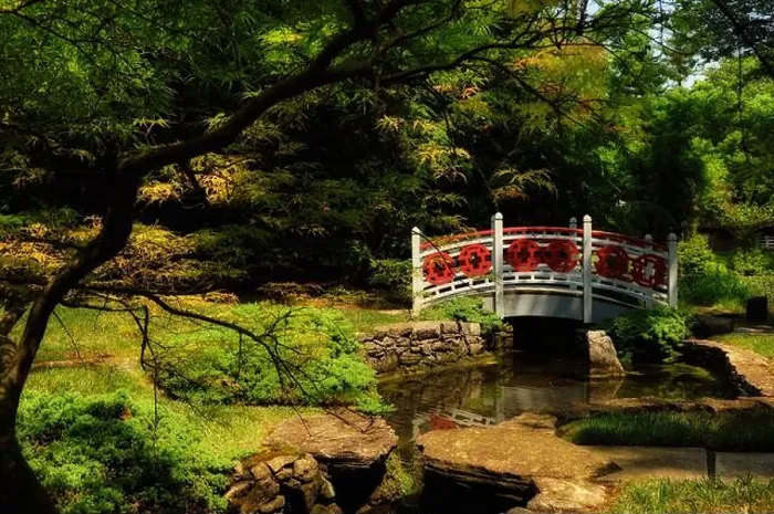 Framed Print : Wooden bridge in the Chinese Garden, Glen Burnie, Winchester, Shenandoah Valley, Virginia, USA Framed Print : Wooden bridge in the Chinese Garden, Glen Burnie, Winchester, Shenandoah Valley, Virginia, USA
