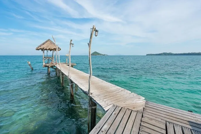 Framed Print : Wooden pier with boat in Phuket, Thailand. Summer, Travel, Vacation and Holiday concept Framed Print : Wooden pier with boat in Phuket, Thailand. Summer, Travel, Vacation and Holiday concept