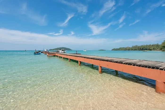 Framed Print : Wooden pier with boat in Phuket, Thailand. Summer, Travel, Vacation and Holiday concept Framed Print : Wooden pier with boat in Phuket, Thailand. Summer, Travel, Vacation and Holiday concept