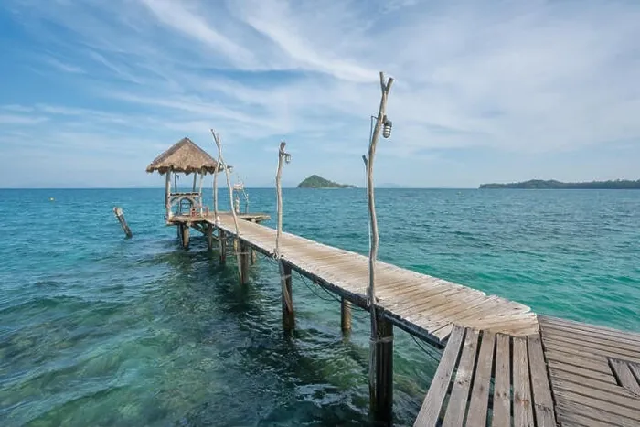 Framed Print : Wooden pier with hut in Phuket, Thailand. Summer, Travel, Vacation and Holiday concept Framed Print : Wooden pier with hut in Phuket, Thailand. Summer, Travel, Vacation and Holiday concept