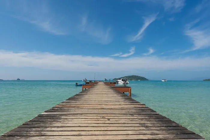 Framed Print : Wooden pier in Phuket, Thailand. Summer, Travel, Vacation and Holiday concept Framed Print : Wooden pier in Phuket, Thailand. Summer, Travel, Vacation and Holiday concept