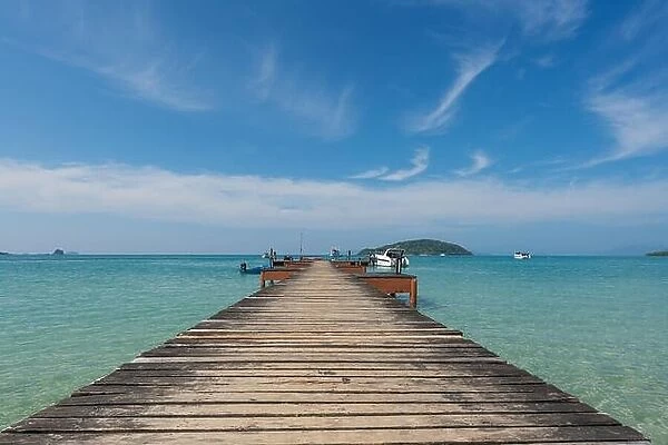 Wooden pier in Phuket, Thailand. Summer, Travel, Vacation and Holiday concept