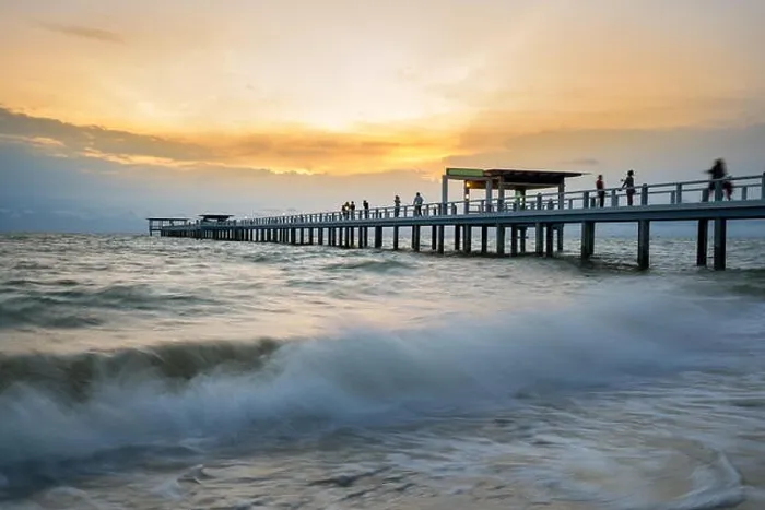Framed Print : Wooden pier between sunset in Phuket, Thailand. Summer, Travel, Vacation and Holiday concept Framed Print : Wooden pier between sunset in Phuket, Thailand. Summer, Travel, Vacation and Holiday concept