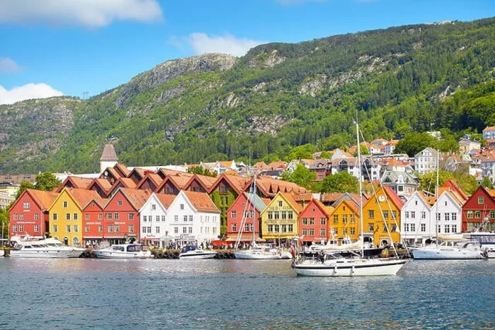 Framed Print : Wooden warehouses, Bryggen, Bergen, Norway Framed Print : Wooden warehouses, Bryggen, Bergen, Norway