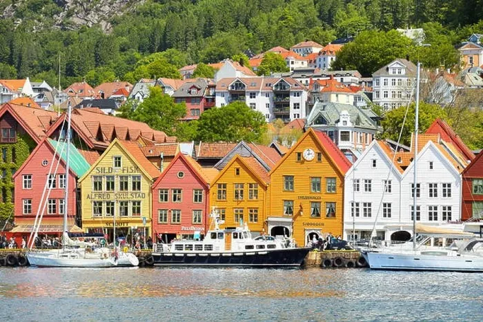Framed Print : Wooden warehouses, Bryggen, Bergen, Norway Framed Print : Wooden warehouses, Bryggen, Bergen, Norway