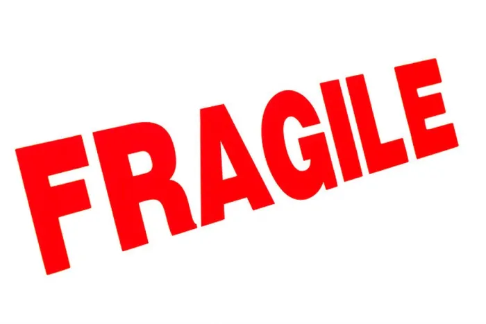 Framed Print : The word Fragile spelled out in red letters Framed Print : The word Fragile spelled out in red letters