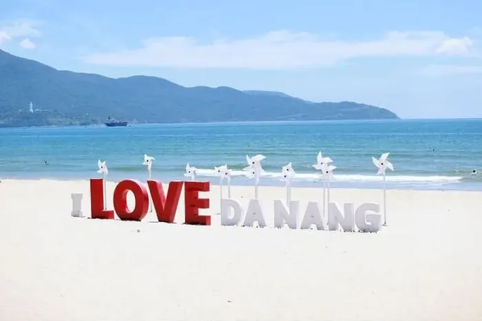 Framed Print : the wording installation I Love Da Nang on the beach of My Khe beach, Da Nang Framed Print : the wording installation I Love Da Nang on the beach of My Khe beach, Da Nang