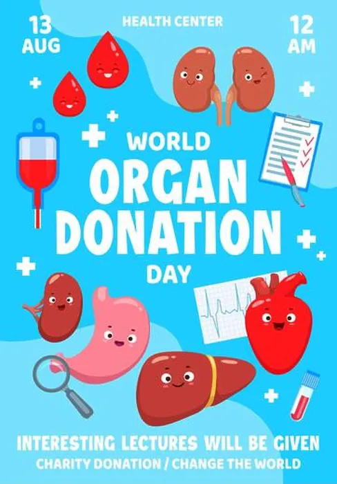 Framed Print : World body organ donation day poster or flyer Framed Print : World body organ donation day poster or flyer