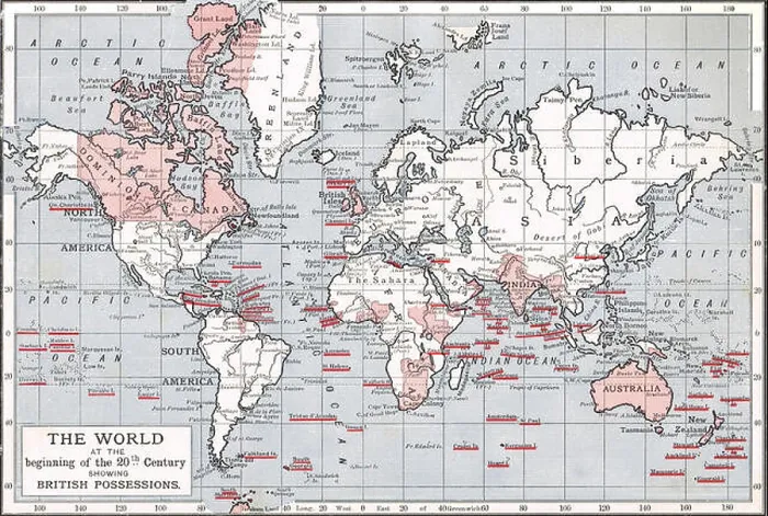 Framed Print : World map showing British possessions at the beginning of the 20th century Framed Print : World map showing British possessions at the beginning of the 20th century