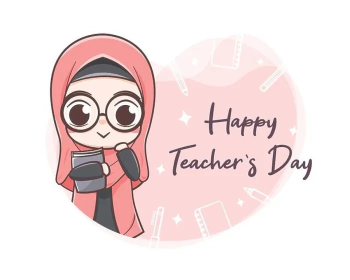 Framed Print : World teachers day cartoon illustration Framed Print : World teachers day cartoon illustration