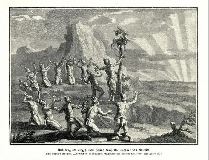 Framed Print : Worship of the Rising Sun by Native Americans Framed Print : Worship of the Rising Sun by Native Americans