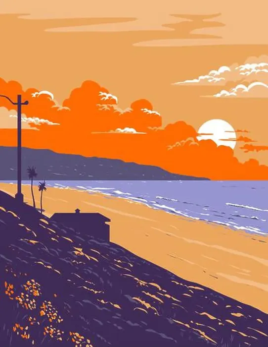 Framed Print : WPA poster art of surf beach at Redondo Beach located along the southern portion of Santa Monica Bay in Los Angeles Framed Print : WPA poster art of surf beach at Redondo Beach located along the southern portion of Santa Monica Bay in Los Angeles