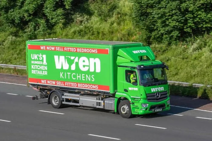 Framed Print : Wren Kitchens Haulage delivery trucks
