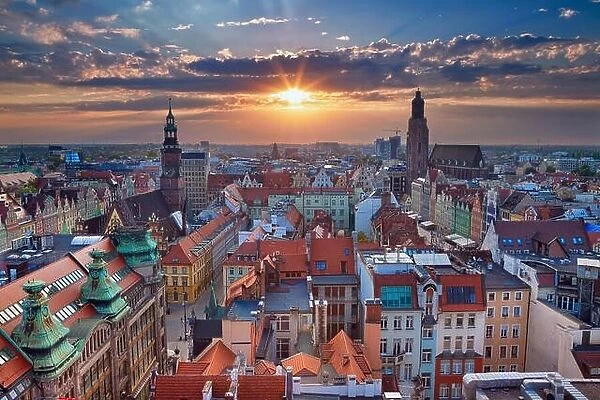 Wroclaw. Image of Wroclaw, Poland during summer sunset