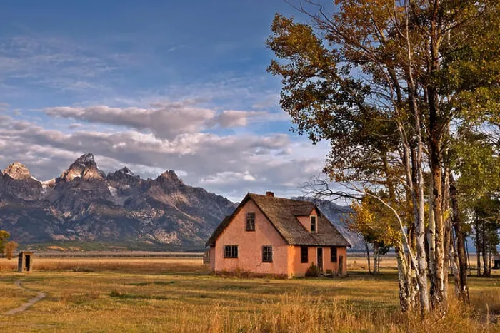 Framed Print : WY01537-00...WYOMING - Early morning at the historic Moulton Ranch located on Mormon Row in Grand Teton National Park Framed Print : WY01537-00...WYOMING - Early morning at the historic Moulton Ranch located on Mormon Row in Grand Teton National Park