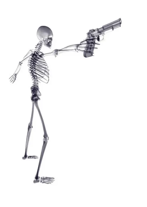 Framed Print : x ray skeleton shooting Framed Print : x ray skeleton shooting