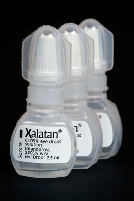 Framed Print : Xalatan eye drops in plastic bottle used for treatment of Glaucoma Framed Print : Xalatan eye drops in plastic bottle used for treatment of Glaucoma