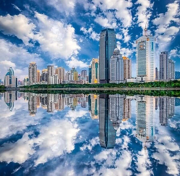 Xiamen, China skyline on Yundang Lake