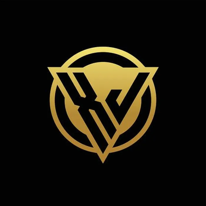Framed Print : XJ logo monogram with triangle shape and circle rounded style isolated on gold colors Framed Print : XJ logo monogram with triangle shape and circle rounded style isolated on gold colors