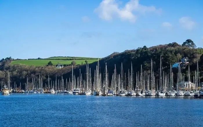 Framed Print : Yachts in Darthaven Marina over River Dart, Devon, England, Europe Framed Print : Yachts in Darthaven Marina over River Dart, Devon, England, Europe