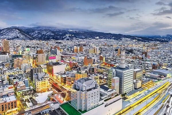 Yamagata, Japan downtown city skyline