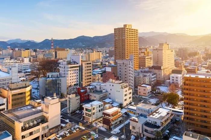 Framed Print : Yamagata, Japan downtown city skyline in the morning time Framed Print : Yamagata, Japan downtown city skyline in the morning time