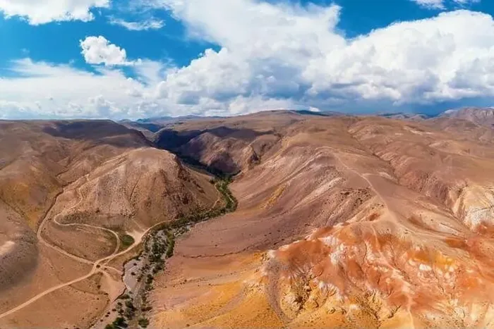 Framed Print : Yellow and red mountains resembling the surface of Mars Framed Print : Yellow and red mountains resembling the surface of Mars