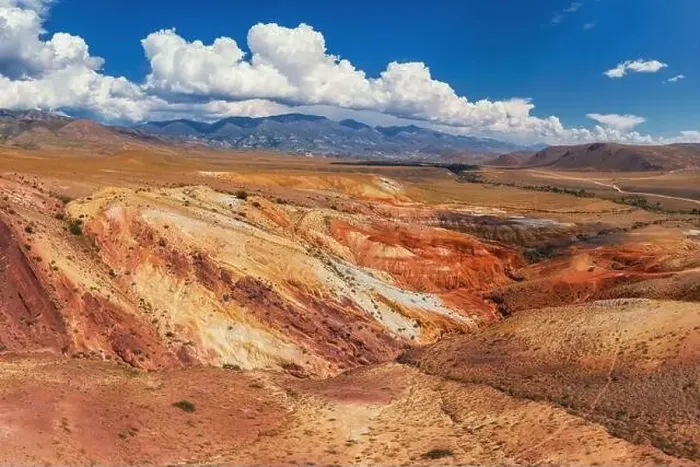 Framed Print : Yellow and red mountains resembling the surface of Mars Framed Print : Yellow and red mountains resembling the surface of Mars