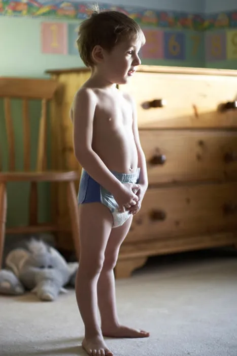 Framed Print : Young boy child standing in his bedroom wearing a pull up nappy CJWH Framed Print : Young boy child standing in his bedroom wearing a pull up nappy CJWH