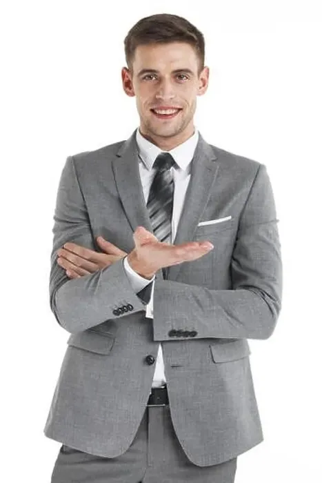 Framed Print : Young business man use hand to hold something isolated on white background Framed Print : Young business man use hand to hold something isolated on white background