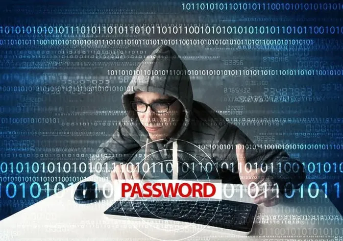Framed Print : Young geek hacker stealing password Framed Print : Young geek hacker stealing password