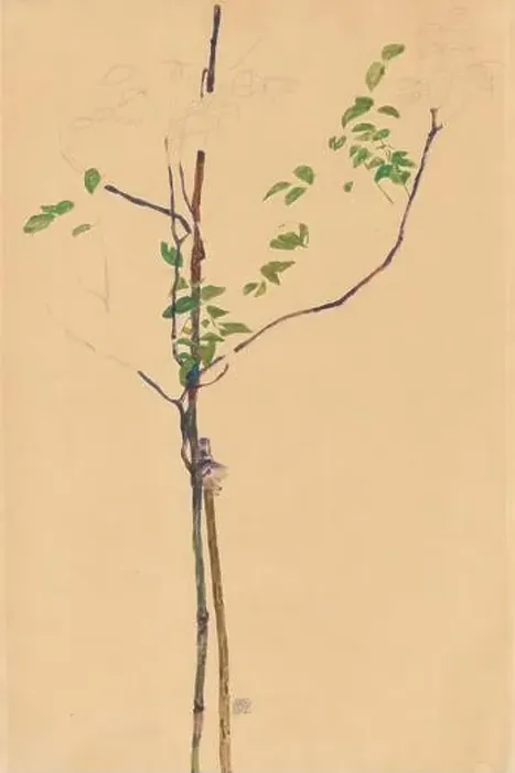 Framed Print : Young tree with support, Egon Schiele Framed Print : Young tree with support, Egon Schiele