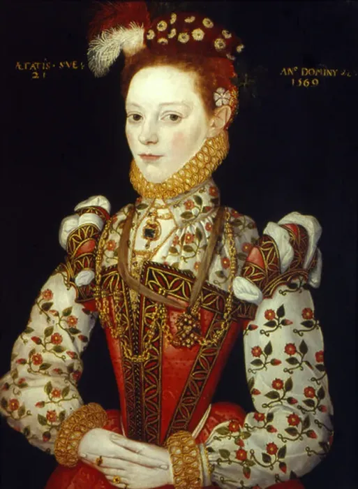 Framed Print : A Young Woman of 21, (1569). English School 16th century Framed Print : A Young Woman of 21, (1569). English School 16th century
