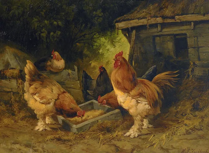 Framed Print : z 020 In the chicken yard. 862 Marinus Adrianus Koekkoek - In the chicken yard Framed Print : z 020 In the chicken yard. 862 Marinus Adrianus Koekkoek - In the chicken yard