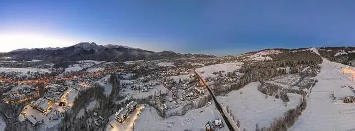 Framed Print : Zakopane Winter Capital of Poland. Aerial Drone Panoramic View at Sunrise Framed Print : Zakopane Winter Capital of Poland. Aerial Drone Panoramic View at Sunrise