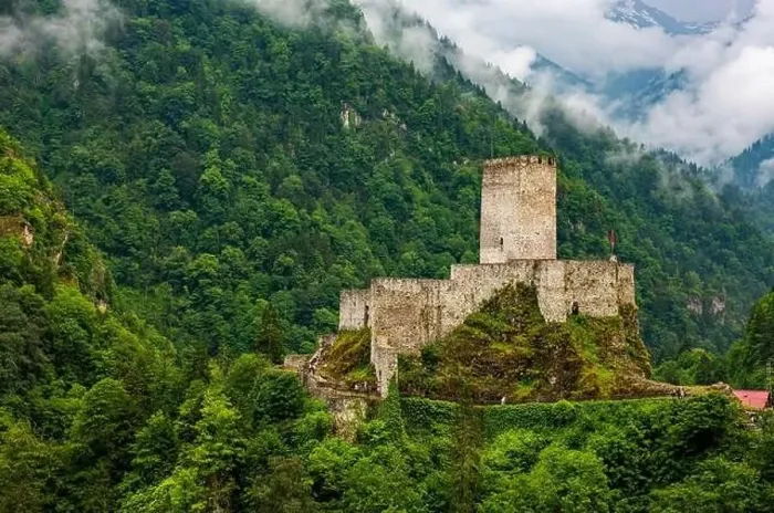 Framed Print : Zilkale Castle in Rize, Turkey. Medieval castle located in the Firtina Valley. (Zil Kale or Zil Castle) Framed Print : Zilkale Castle in Rize, Turkey. Medieval castle located in the Firtina Valley. (Zil Kale or Zil Castle)