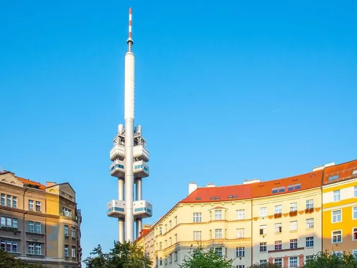 Framed Print : Zizkov Television Tower in Prague, Czech Republic